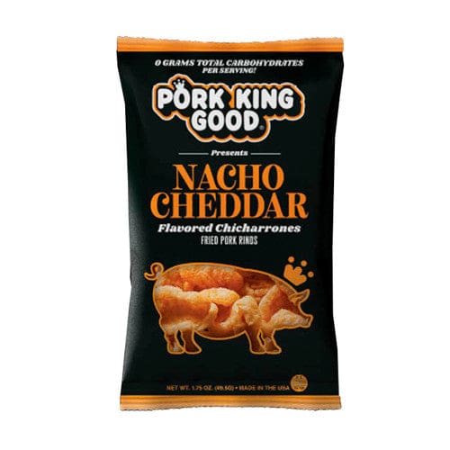 Pork King Good Nacho Cheddar Flavored Pork Rinds 1.75oz (Case of 12) - Snacks/Bulk Snacks - Pork King Good