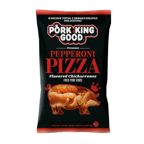 Pork King Good Pepperoni Pizza Flavored Pork Rinds 1.75oz (Case of 12) - Snacks/Bulk Snacks - Pork King Good