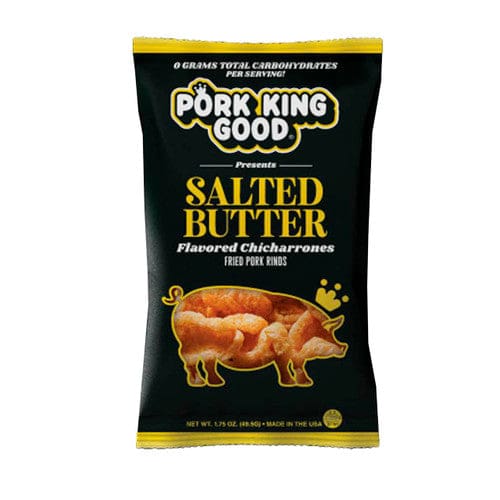 Pork King Good Salted Butter Flavored Pork Rinds 1.75oz (Case of 12) - Snacks/Bulk Snacks - Pork King Good