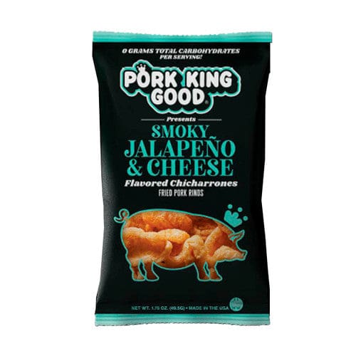 Pork King Good Smoky Jalapeno & Cheese Flavored Pork Rinds 1.75oz (Case of 12) - Snacks/Bulk Snacks - Pork King Good