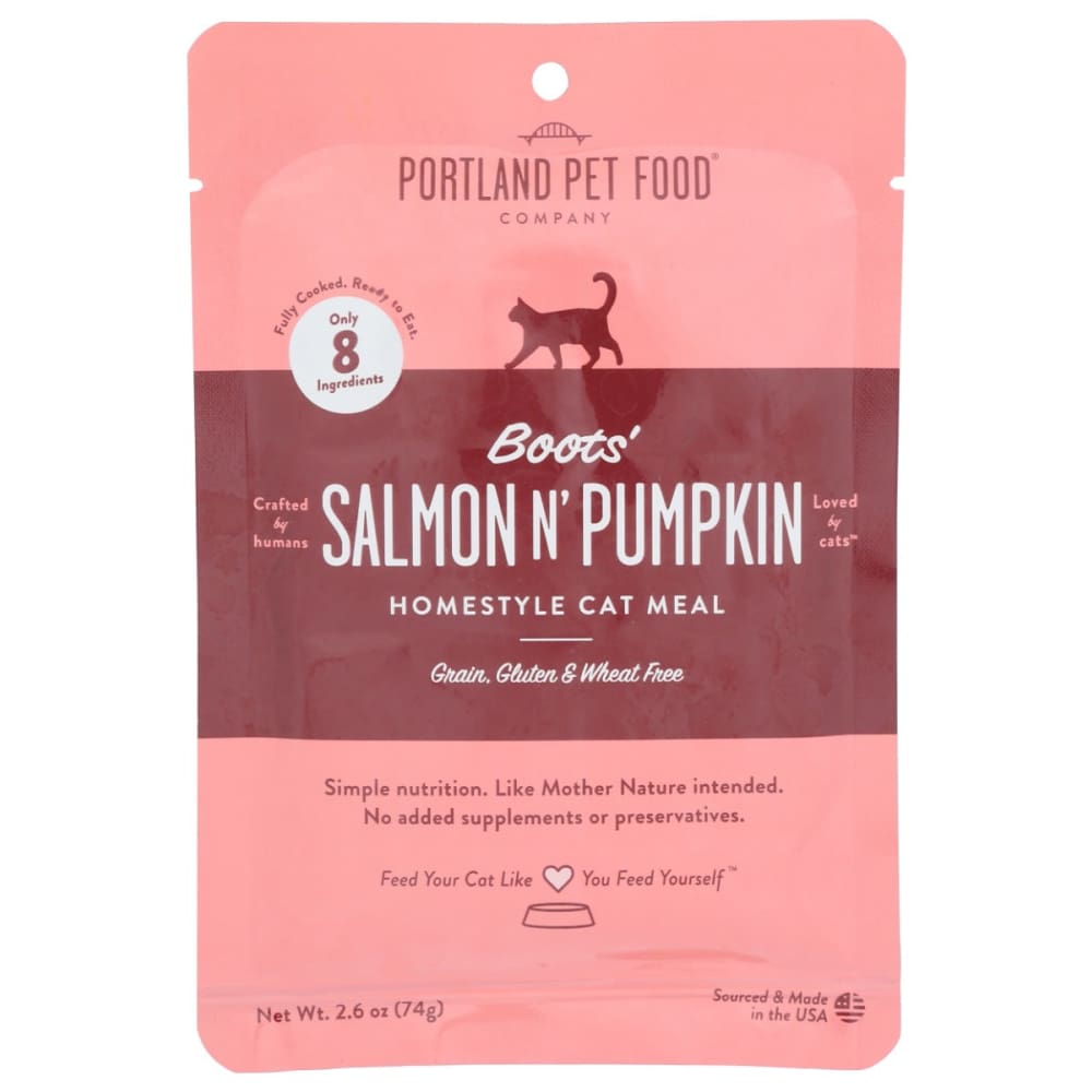 PORTLAND PET FOOD COMPANY: Salmon Pumpkin Cat Meal 2.6 oz (Pack of 5) - Pet > Cat > Cat Food - PORTLAND PET FOOD COMPANY
