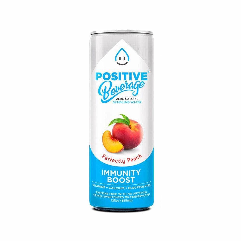 POSITIVE BEVERAGE Grocery > Beverages > Water > Sparkling Water POSITIVE BEVERAGE: Perfectly Peach Zero Calorie Sparkling Water, 12 fo