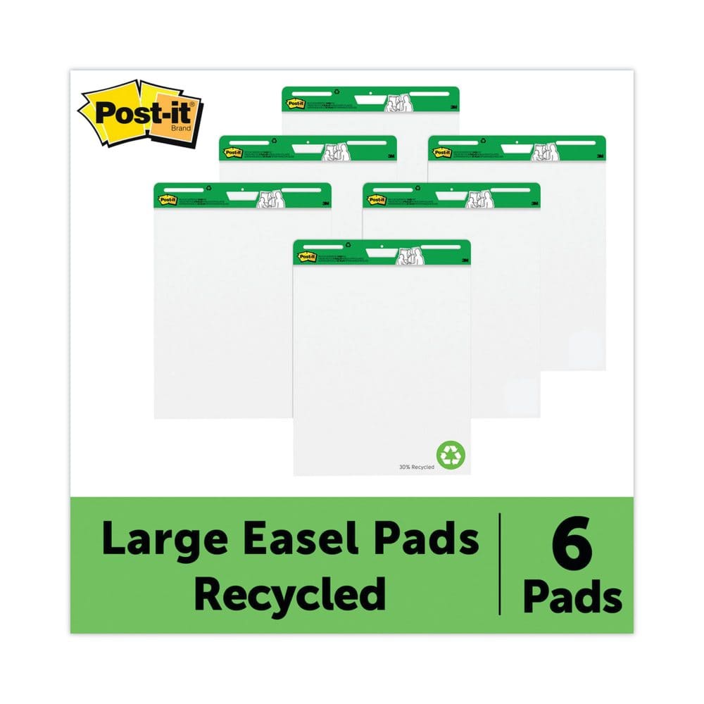 Post-it Easel Pads Self-Stick Easel Pads 25 x 30 White Recycled 6 ct/30-Sheet Pads) - Easels & Pads - Post-it