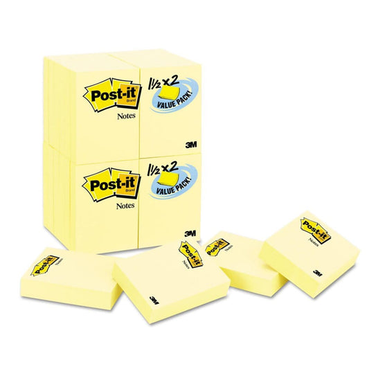 Post-it Notes - Original Pads in Canary Yellow 1-1/2 x 2 90/Pad - 24 Pads/Pack (Pack of 2) - Sticky Notes & Flags - Post-it