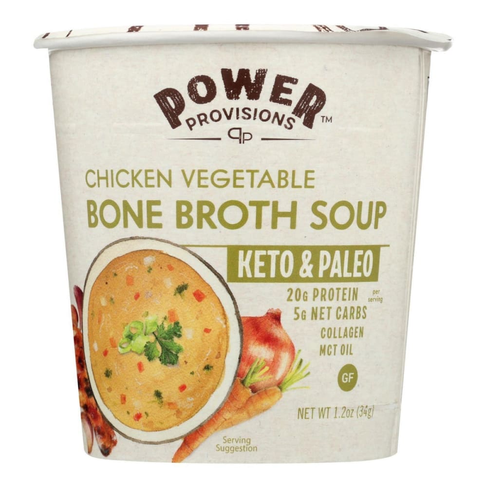 POWER PROVISIONS: Chicken Vegetable Bone Broth Soup 1.2 oz (Pack of 5) - Grocery > Soups & Stocks - POWER PROVISIONS