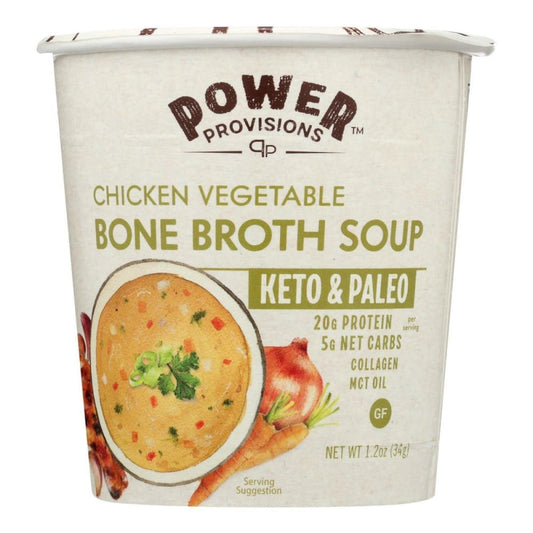 POWER PROVISIONS: Chicken Vegetable Bone Broth Soup 1.2 oz (Pack of 5) - Grocery > Soups & Stocks - POWER PROVISIONS