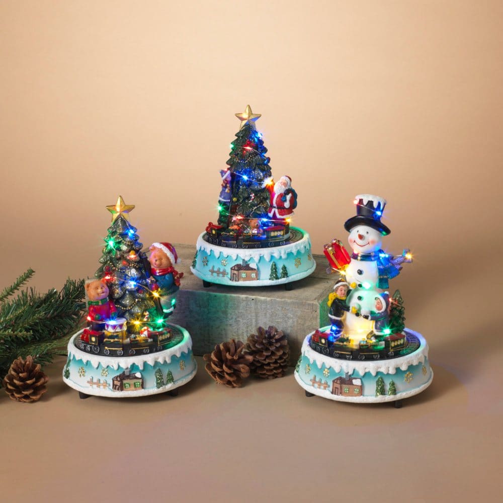 Pre-Lit Musical Trains Set of 3 - Cozy Christmas - Pre-Lit