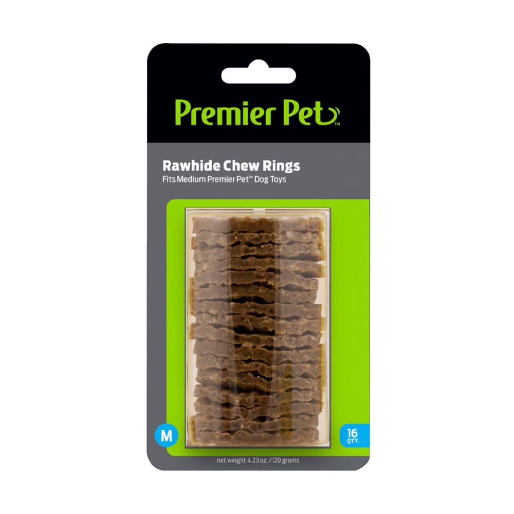 Premier Pet Rawhide Chew Ring Refills - Medium 16 pk. - Premier Pet