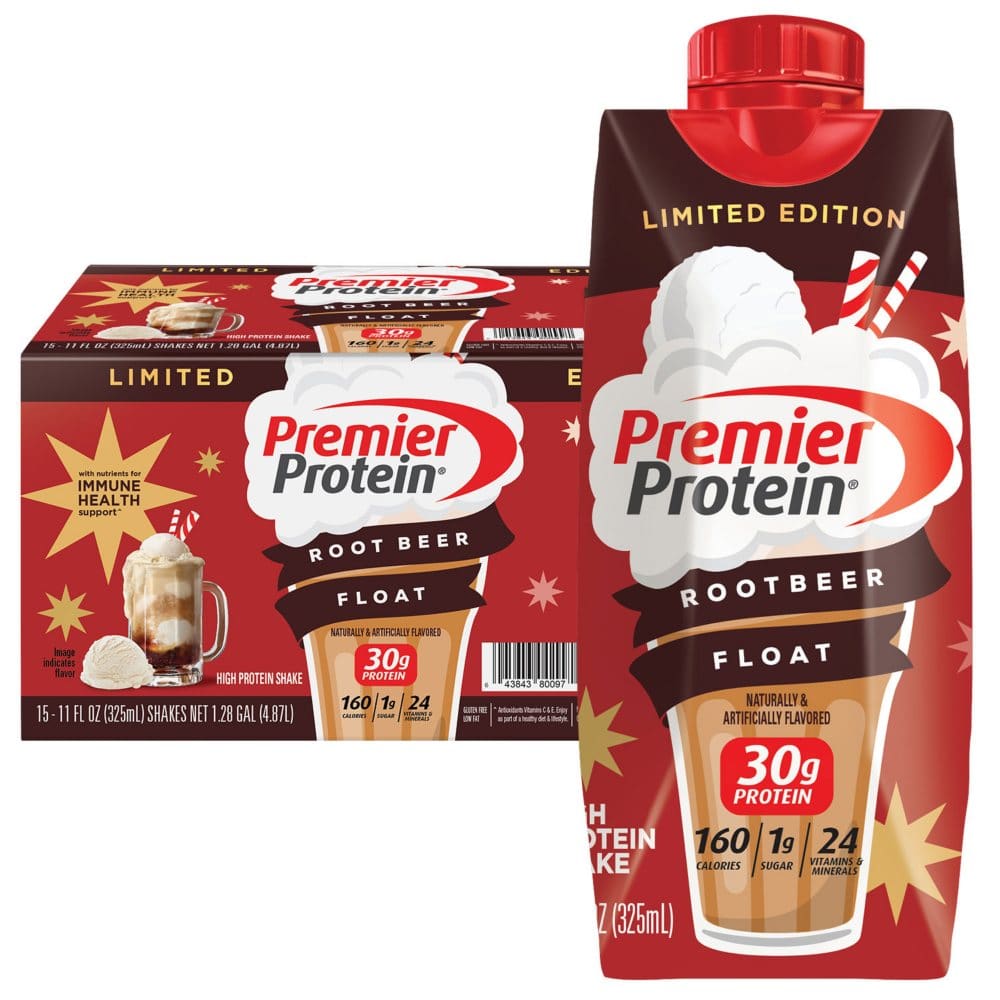 Premier Protein 30 g High Protein Shake Root Beer Float (11 fl. oz. 15 pk.) - Protein & Fitness - Premier