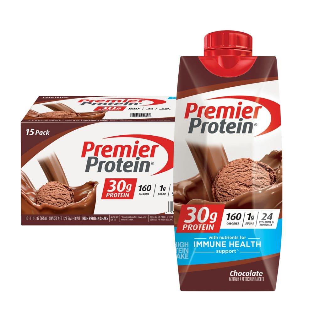 Premier Protein 30g. High Protein Shake Chocolate (11 fl. oz. 15 pk) - Protein & Fitness - Premier