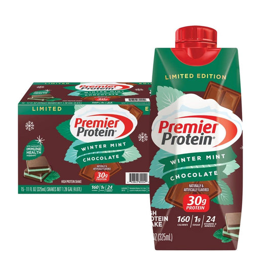 Premier Protein 30g High Protein Shake Winter Mint Chocolate (11 fl. oz. 15 pk.) - New Health & Wellness - ShelHealth