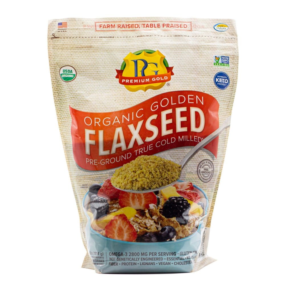 Premium Gold Organic Flaxseed (4 lbs.) (Pack of 2) - Baking - Premium