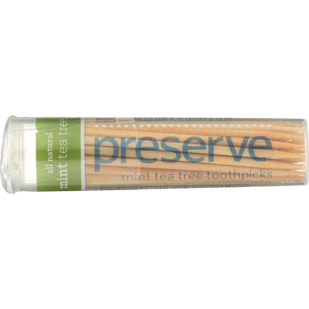 PRESERVE: Mint Tea Tree Toothpicks 35 pc (Pack of 6) - Grocery > Natural Snacks > Snacks - PRESERVE