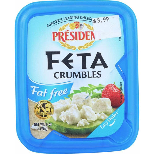 President President Fat Free Crumbled Feta Cheese, 6 oz