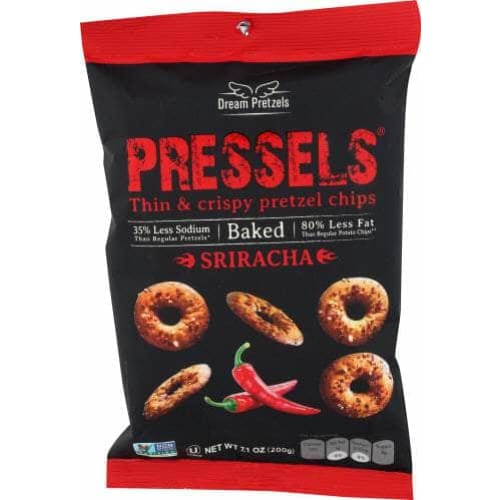 PRESSELS Grocery > Snacks > Chips PRESSELS: Baked Sriracha Thin & Crispy Pretzel Chips, 7.1 oz