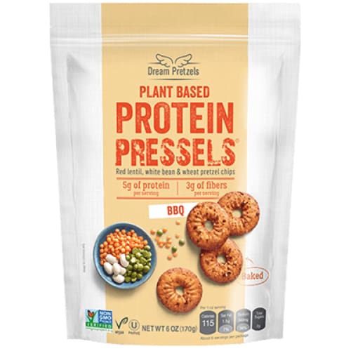PRESSELS Grocery > Snacks > Chips > Pretzels PRESSELS: Plant Based Protein Pretzels BBQ, 6 oz