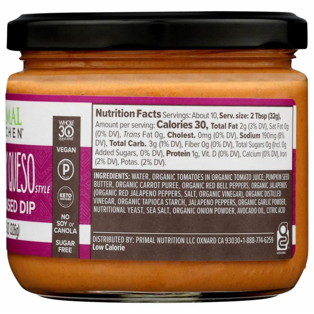 PRIMAL KITCHEN Grocery > Pantry > Dips PRIMAL KITCHEN: Dip Queso Spicy, 11.5 oz