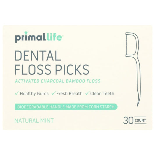 PRIMAL LIFE ORGANICS: Floss Dental Bamboo Charcoal 30 EA (Pack of 3) - Beauty & Body Care > Oral Care - PRIMAL LIFE ORGANICS