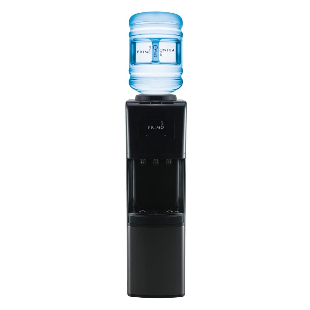 Primo Deluxe Top Loading Hot/Cold Water Dispenser with Leak Guard Black/Black Stainless - Water Dispensers - Primo