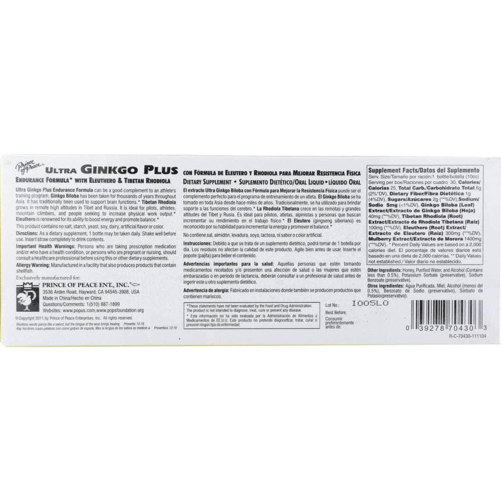 Prince Of Peace Prince Of Peace Ginkgo Plus Endurance Formula, 30 pc