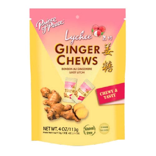 Prince of Peace Lychee Ginger Chews 4oz (Case of 12) - Candy/Wrapped Candy - Prince of Peace