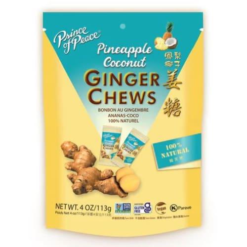 PRINCE OF PEACE: Pineapple Coconut Ginger Chews 4 oz (Pack of 6) - Grocery > Chocolate Desserts and Sweets > Candy - PRINCE OF PEACE