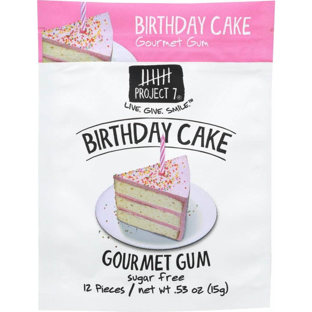 Project 7 Project 7 Birthday Cake Gum, 0.53 oz