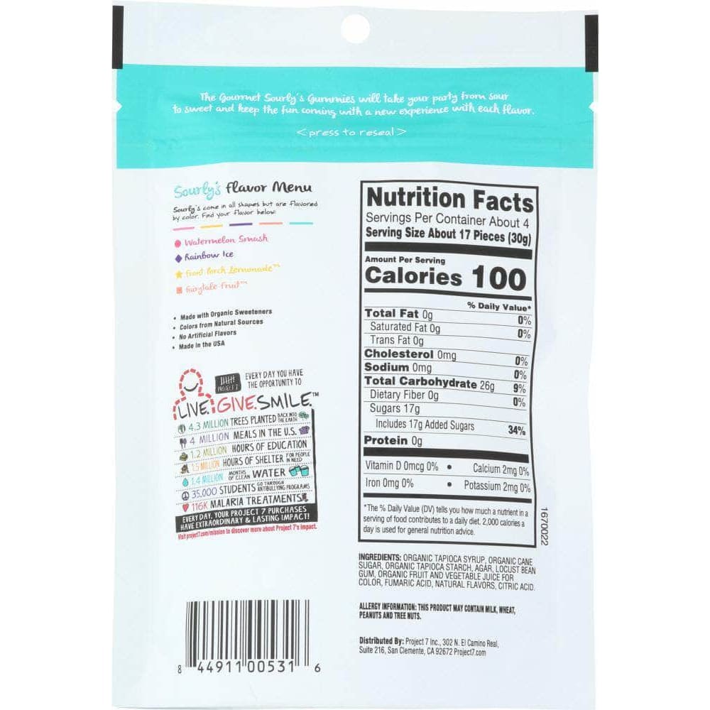 Project 7 Project 7 Sourly'S Gourmet Sour Chewy Gummies, 4 Oz
