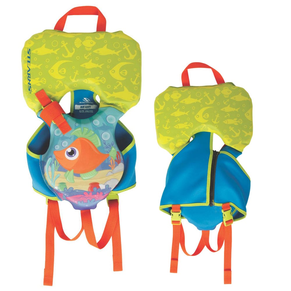 Puddle Jumper Infant Hydroprene™ Life Vest - Orang/ Green/ Blue Fish - Under 30lbs - Watersports | Life Vests,Marine Safety | Personal