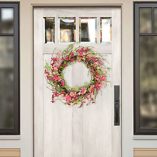 Puleo International 24 Artificial Spring Jasmine Flower Wreath - Home/Flowers/Greenery & Fillers/ - ShelHealth