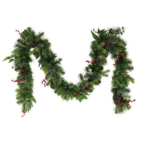 Puleo International 9’ x 10 Decorated Christmas Garland - Home/Seasonal/Holiday/Holiday Decor/Wreaths & Garland/ - ShelHealth