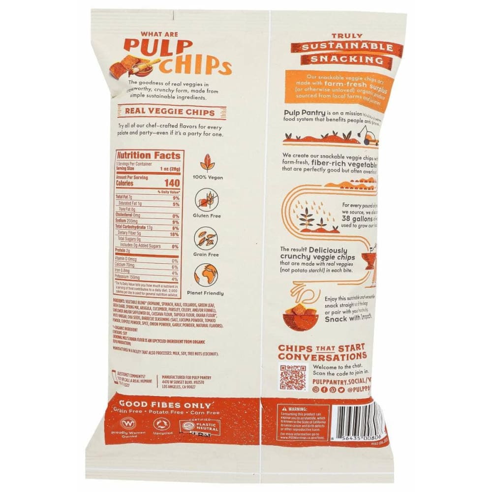 PULP PANTRY Grocery > Snacks > Chips PULP PANTRY: Barbecue Chips, 5 oz