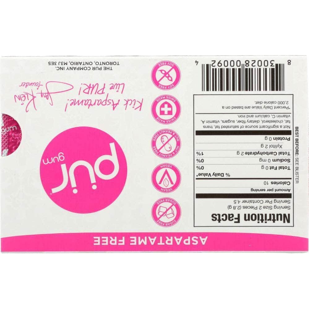 Pur Gum Pur Gum Aspartame Free Gum Pomegranate Mint, 9 pc