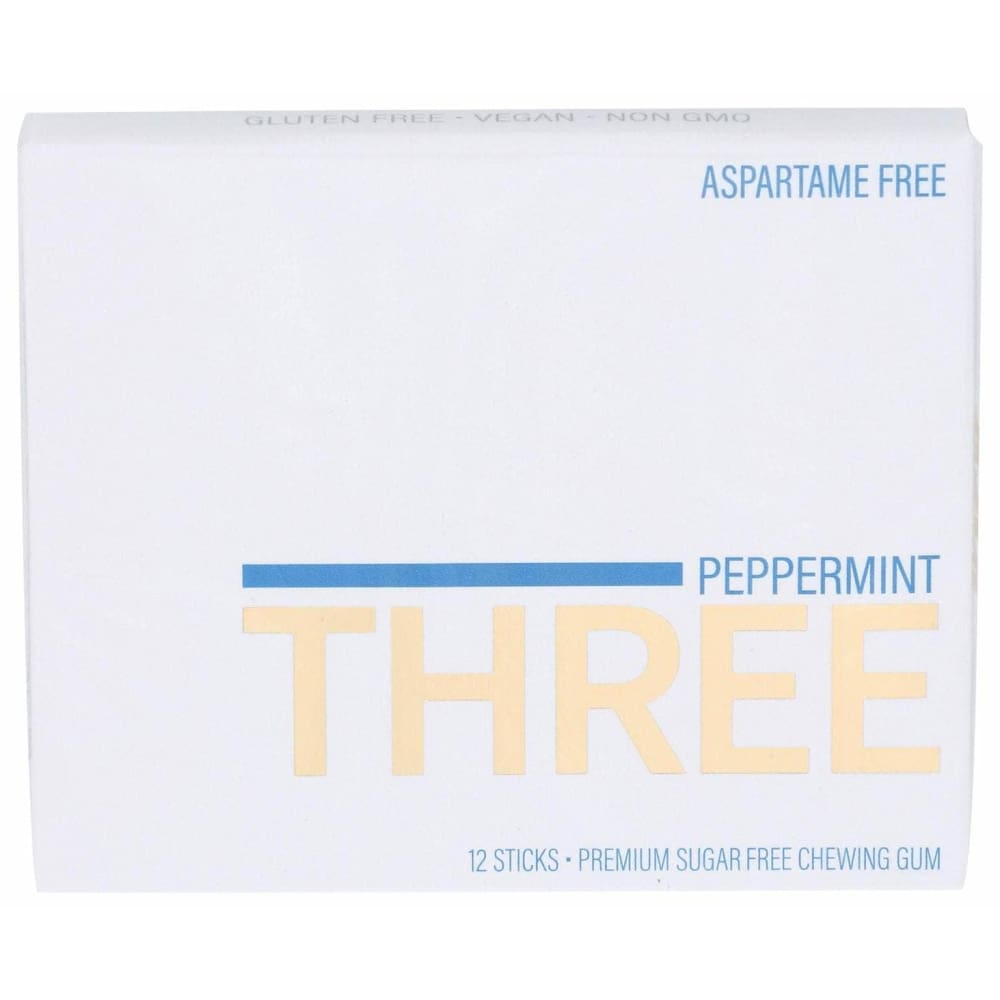 PUR PUR Three Peppermint Gum, 12 pc