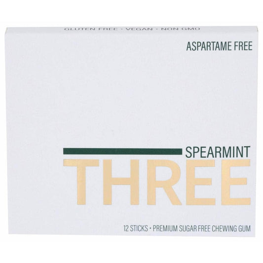 PUR PUR Three Spearmint Gum, 12 pc