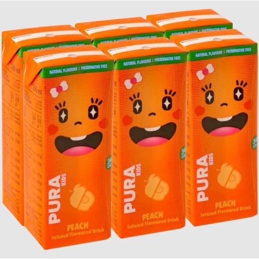PURA KIDS: Peach Water 6 Count 40.56 fo (Pack of 4) - Grocery > Frozen > Water - PURA KIDS