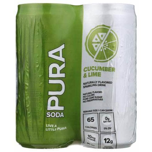 PURA SODA Pura Soda Soda Cucumber Lime 4Pk, 40.4 Fo