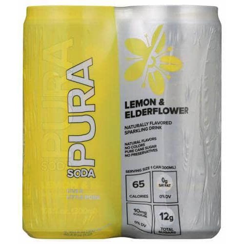 PURA SODA Pura Soda Soda Lemon Elderflwr 4Pk, 40.4 Fo