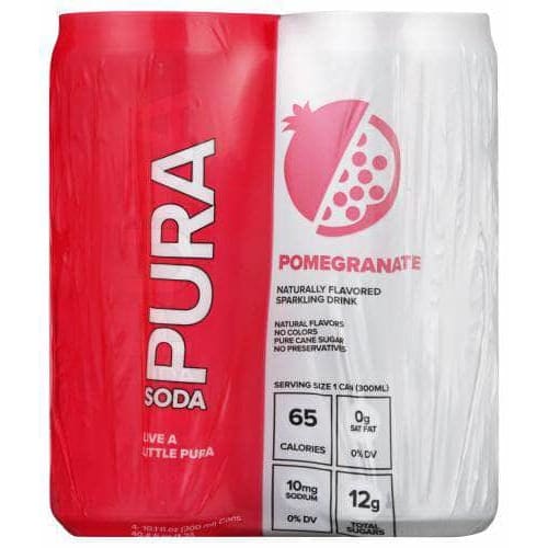 PURA SODA Pura Soda Soda Pomegranate 4Pk, 40.4 Fo