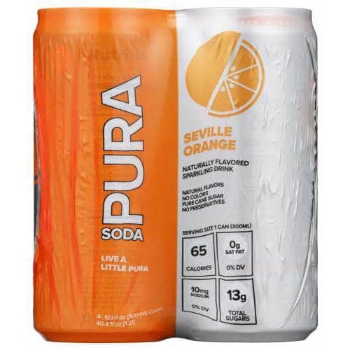 PURA SODA Pura Soda Soda Seville Orange 4Pk, 40.4 Fo