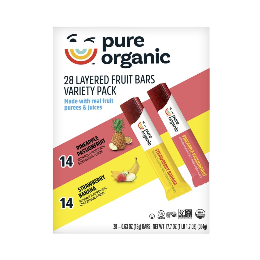 Pure Organic Layered Fruit Bars Variety Pack, 28 pk. ShelHealth