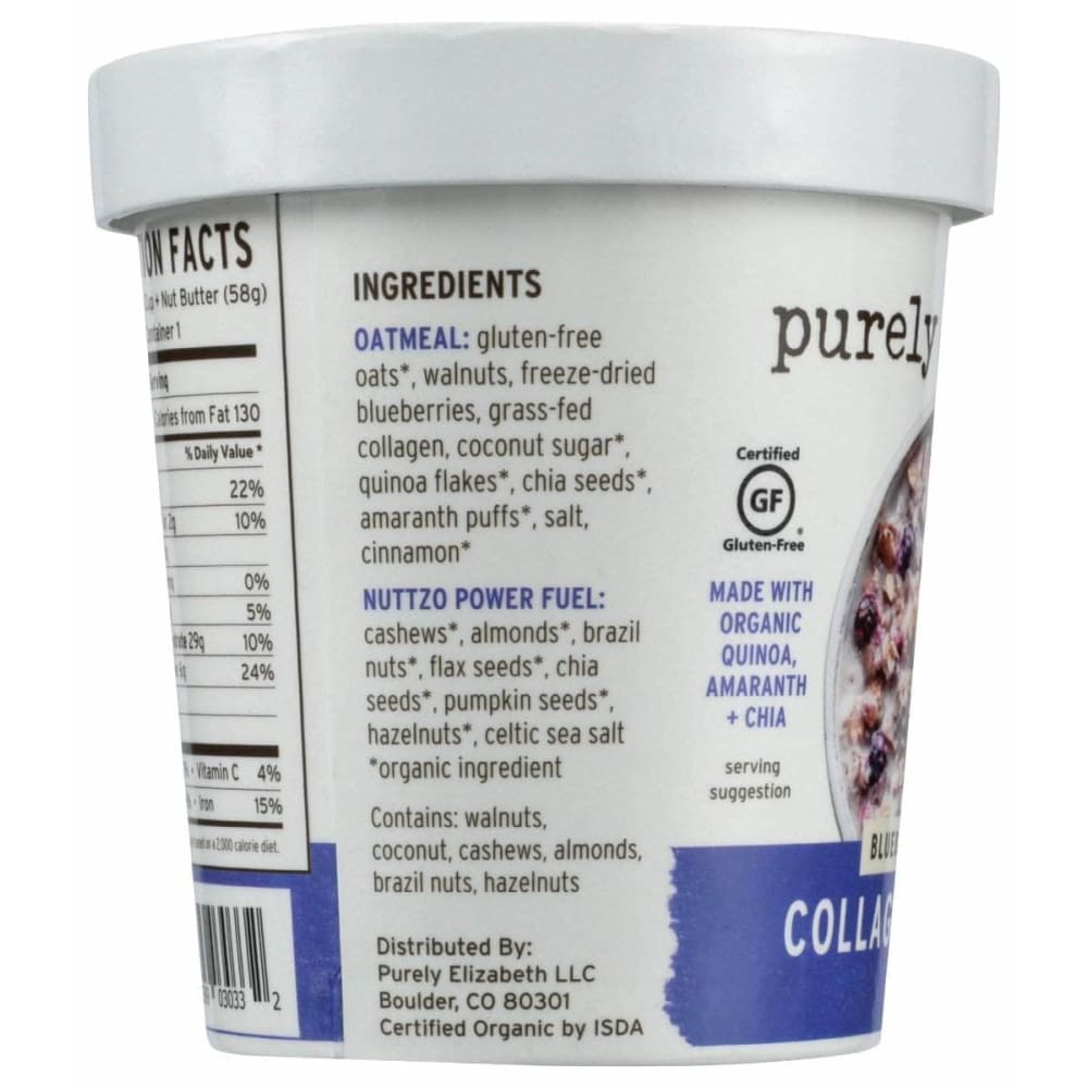 PURELY ELIZABETH Purely Elizabeth Blueberry Walnut Collagen Protein Oats Cup, 2 Oz