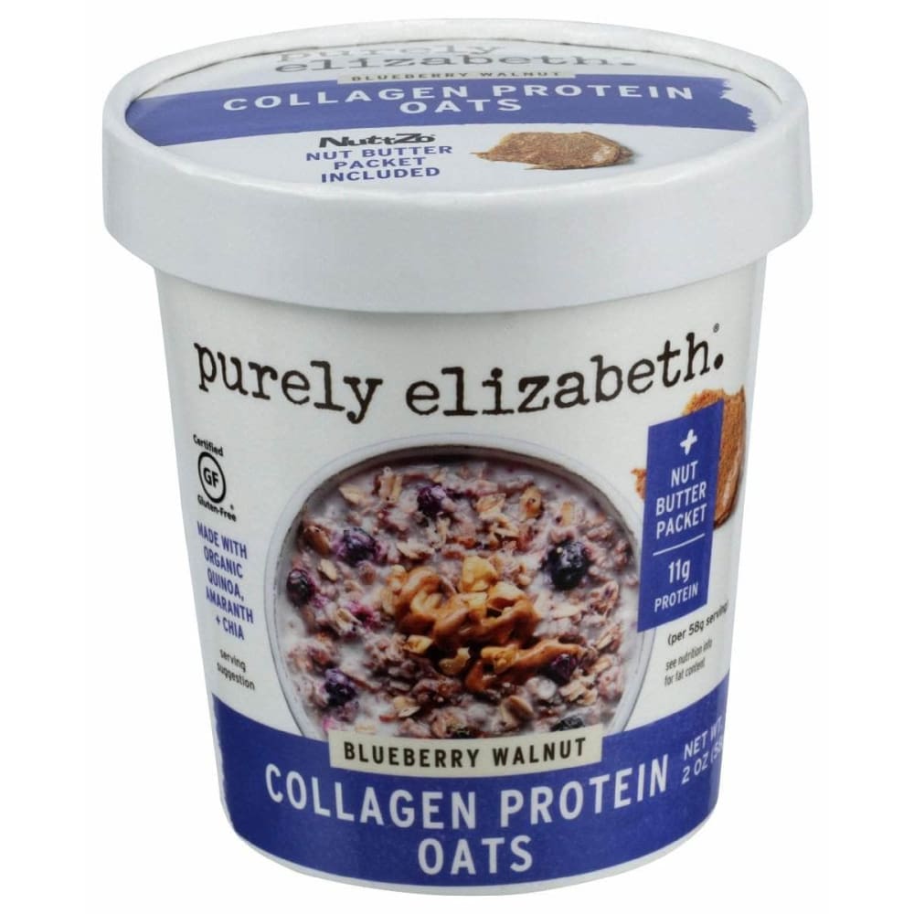 PURELY ELIZABETH Purely Elizabeth Blueberry Walnut Collagen Protein Oats Cup, 2 Oz