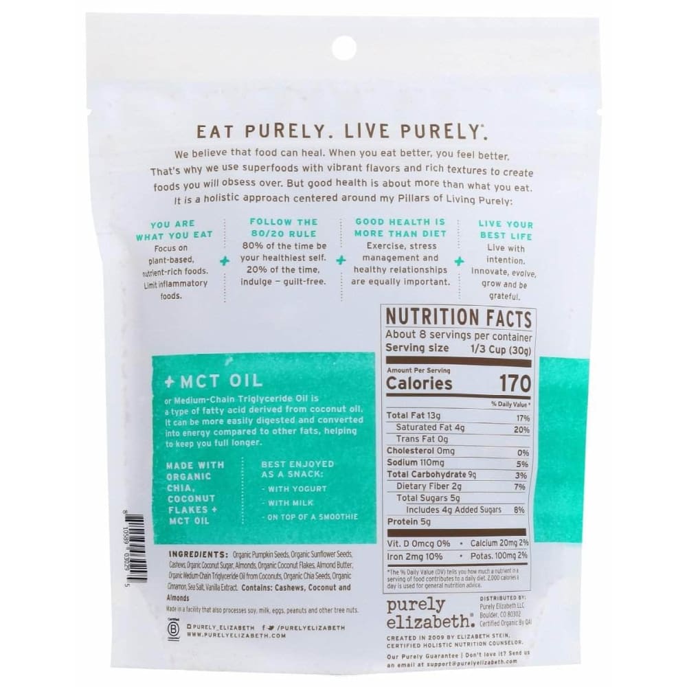 PURELY ELIZABETH Purely Elizabeth Granola Van Almnd Btr Mct, 8 Oz