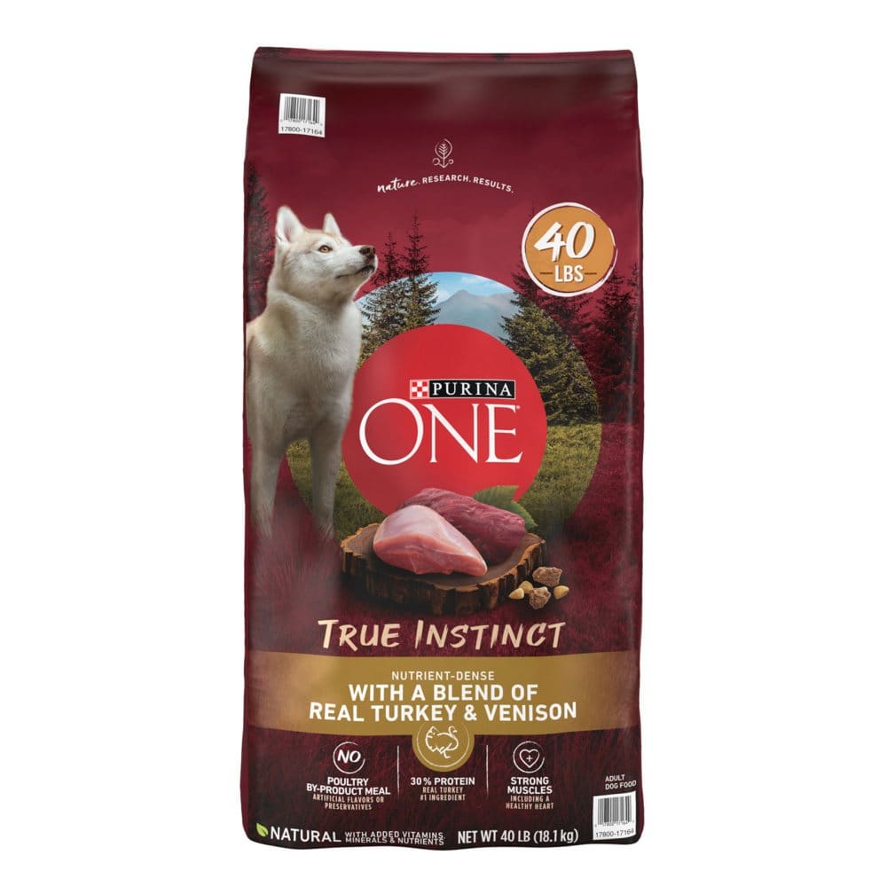 Purina ONE SmartBlend True Instinct Adult Dry Dog Food Real Turkey & Venison (40 lbs.) (Pack of 5) - Dog Food & Treats - Purina