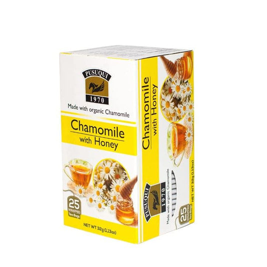 PUSUQUI: Chamomile With Honey Tea 25 bg (Pack of 5) - Grocery > Beverages > Coffee Tea & Hot Cocoa - PUSUQUI