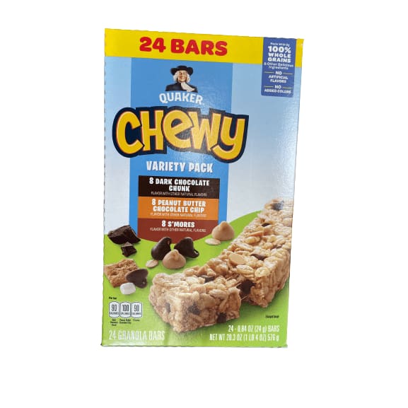 Quaker Quaker Chewy Granola Bars, 3 Flavor Variety Pack, 24 Pack, 20.3 oz