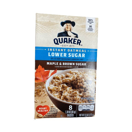 Quaker Quaker Instant Oatmeal Lower Sugar Maple Brown Sugar 9.5 Oz, 8 Packets
