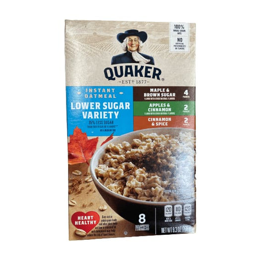 Quaker Quaker Instant Oatmeal Lower Sugar Variety 9.3 Oz 8 Count