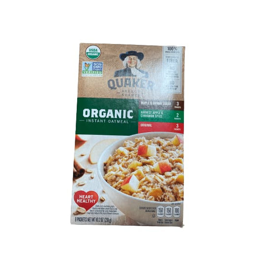 Quaker Quaker Instant Oatmeal, Organic, Variety Pack, 8 Packets